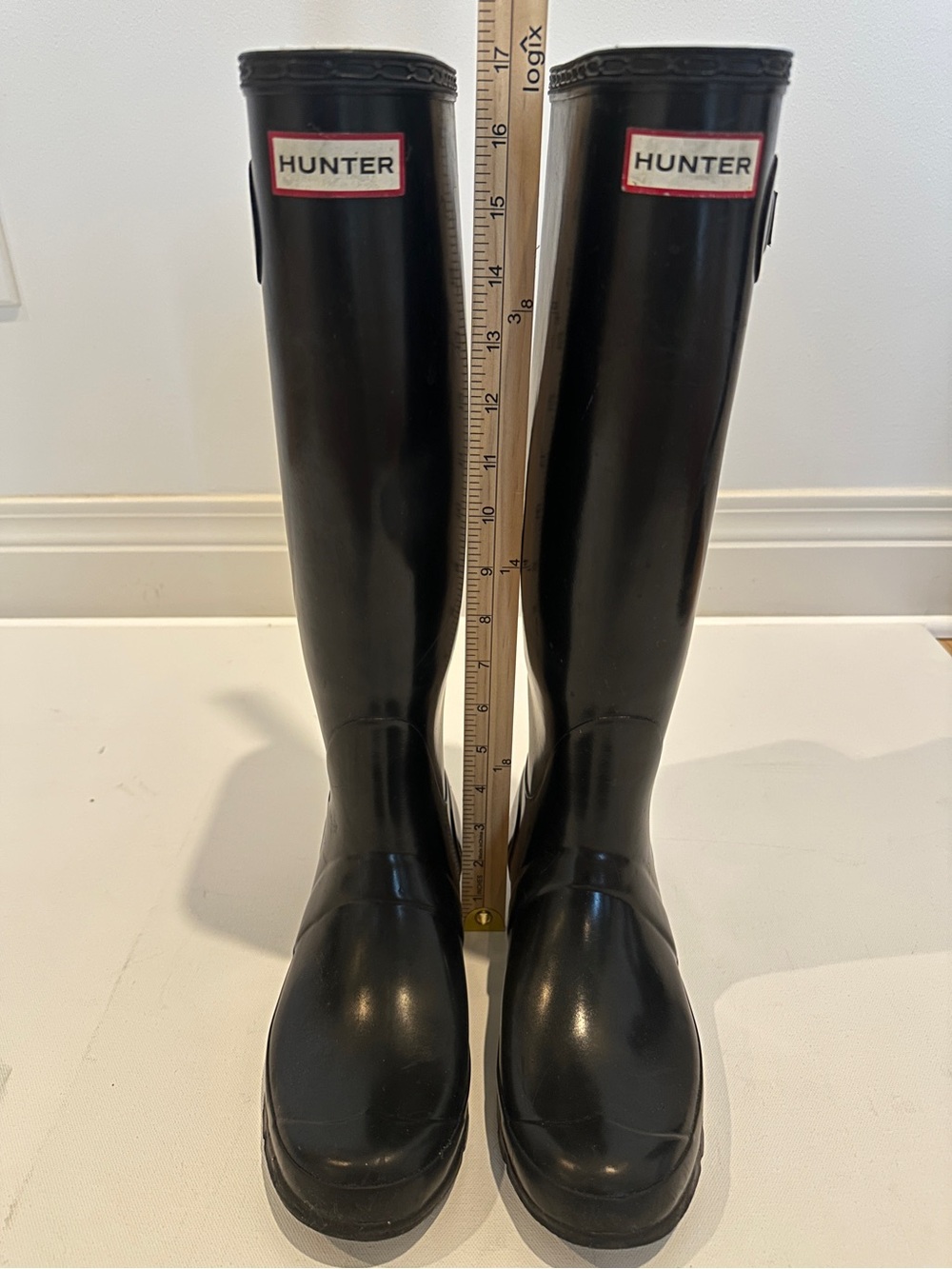 Original Hunter Glossy Black Knee-High Tall Waterproof Rain Boots size 8 - Picture 11 of 11